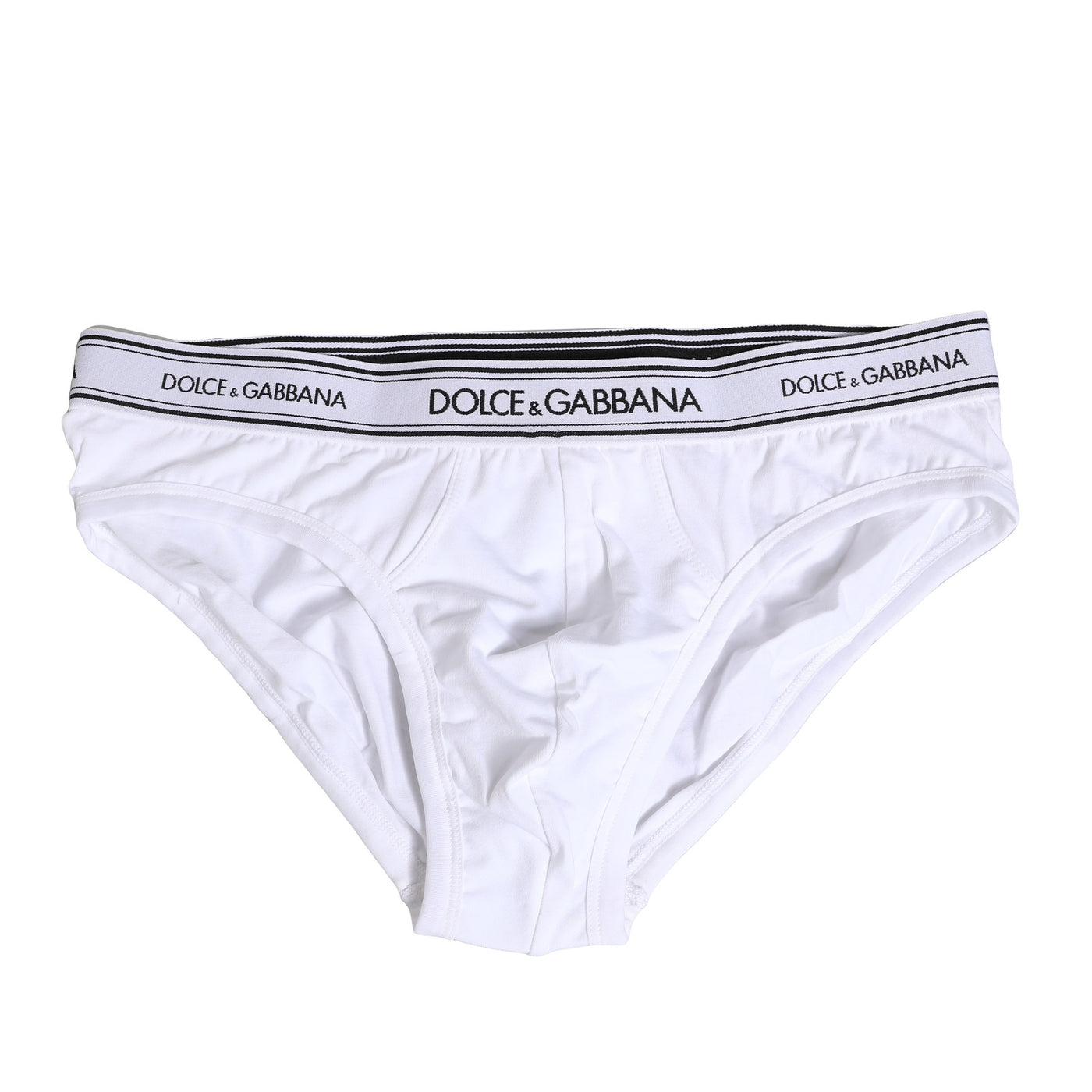 Dolce & Gabbana Weißer Baumwoll-Stretch-Slip Regular Unterwäsche