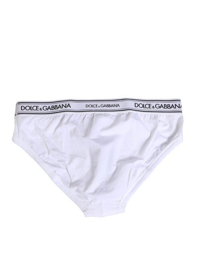 Dolce & Gabbana Weißer Baumwoll-Stretch-Slip Regular Unterwäsche