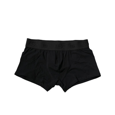 Dolce & Gabbana Schwarze Cotton Stretch Regular Boxer Unterwäsche