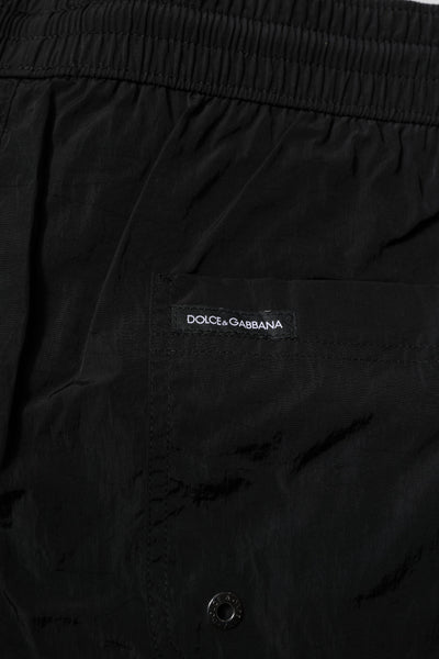 Dolce & Gabbana Schwarze Polyester Strandbekleidung Herren Shorts Bademode