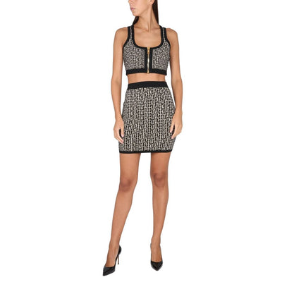 Balmain Schwarzer Viskose-Rock