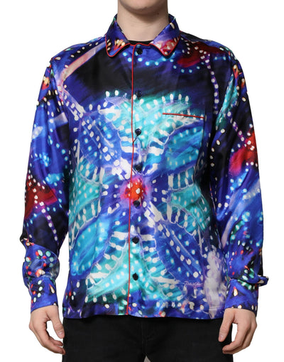 Dolce & Gabbana Mehrfarbig bedrucktes Seiden-Lounge-Luxushemd