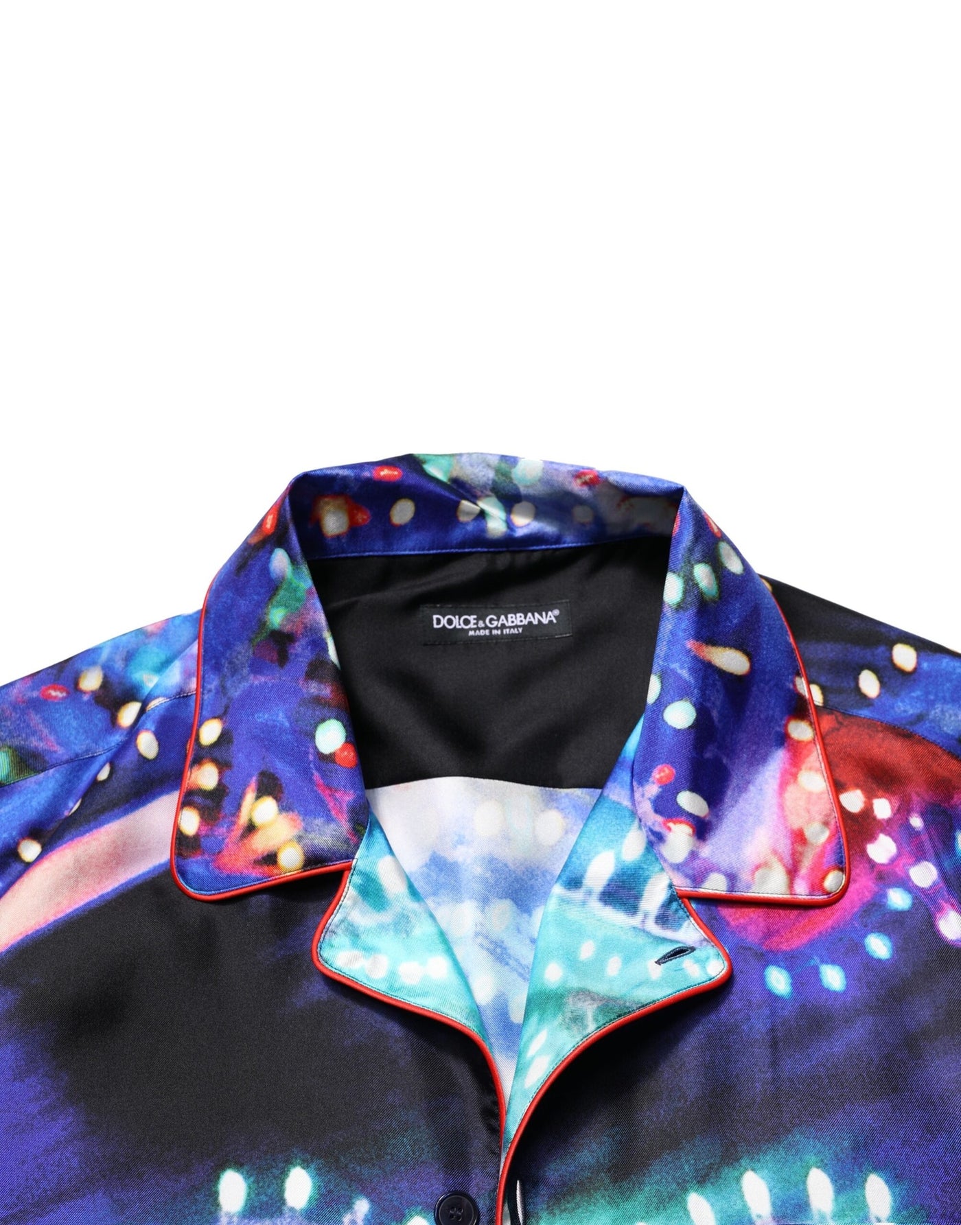 Dolce & Gabbana Mehrfarbig bedrucktes Seiden-Lounge-Luxushemd