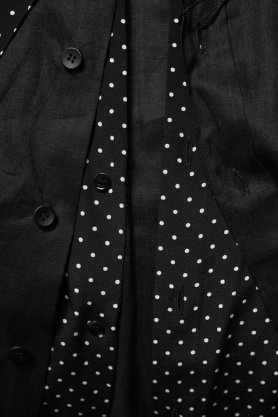 Dolce & Gabbana Schwarzes Polka Dot Leinen Seide Herren Freizeithemd