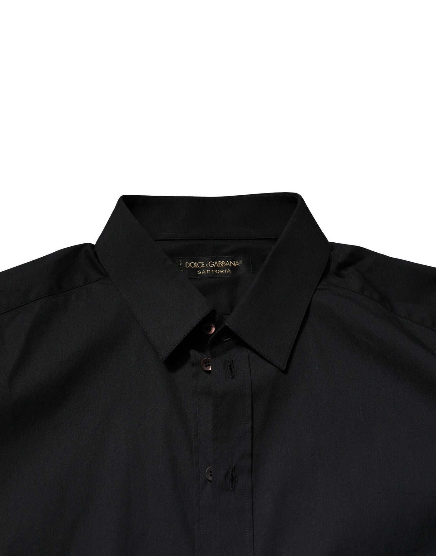 Dolce & Gabbana Schwarzes SARTORIA Formales Herrenhemd aus Baumwolle