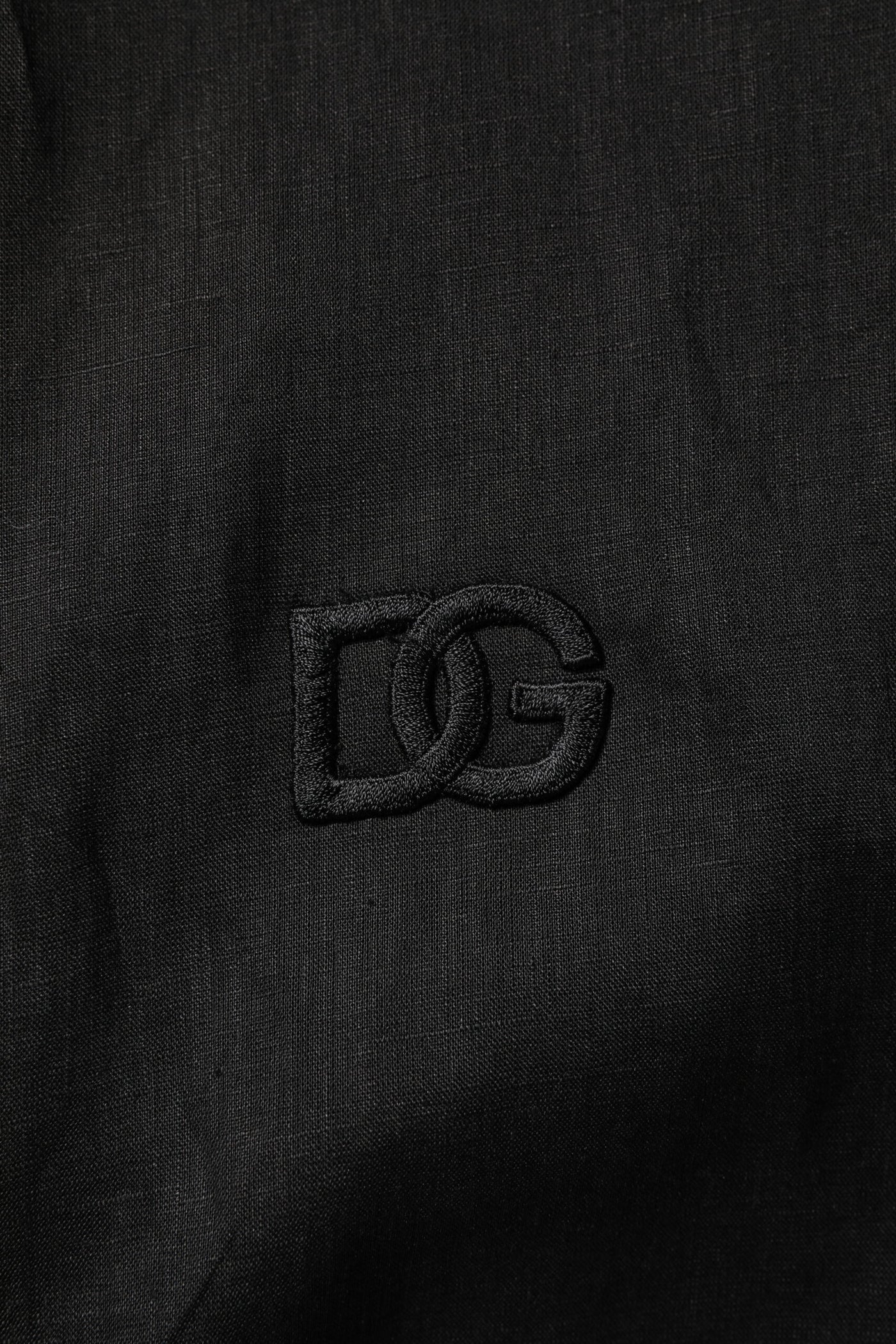 Dolce & Gabbana Schwarzes Leinenhemd mit langen Ärmeln Herren Casual Shirt