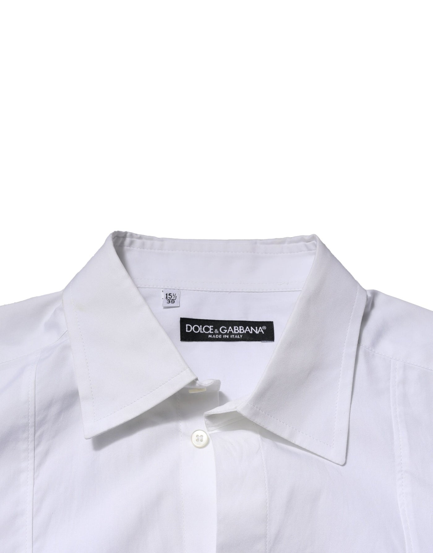 Dolce & Gabbana Weißes Popeline-Baumwollhemd für formelle Herren