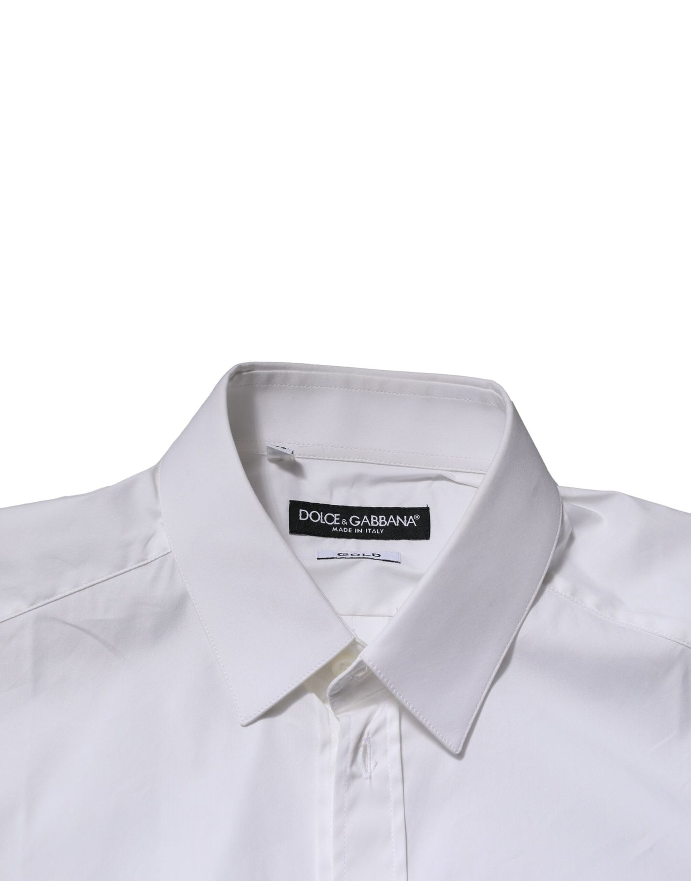 Dolce & Gabbana Weißes GOLD-Baumwollhemd für Männer, formelles Hemd