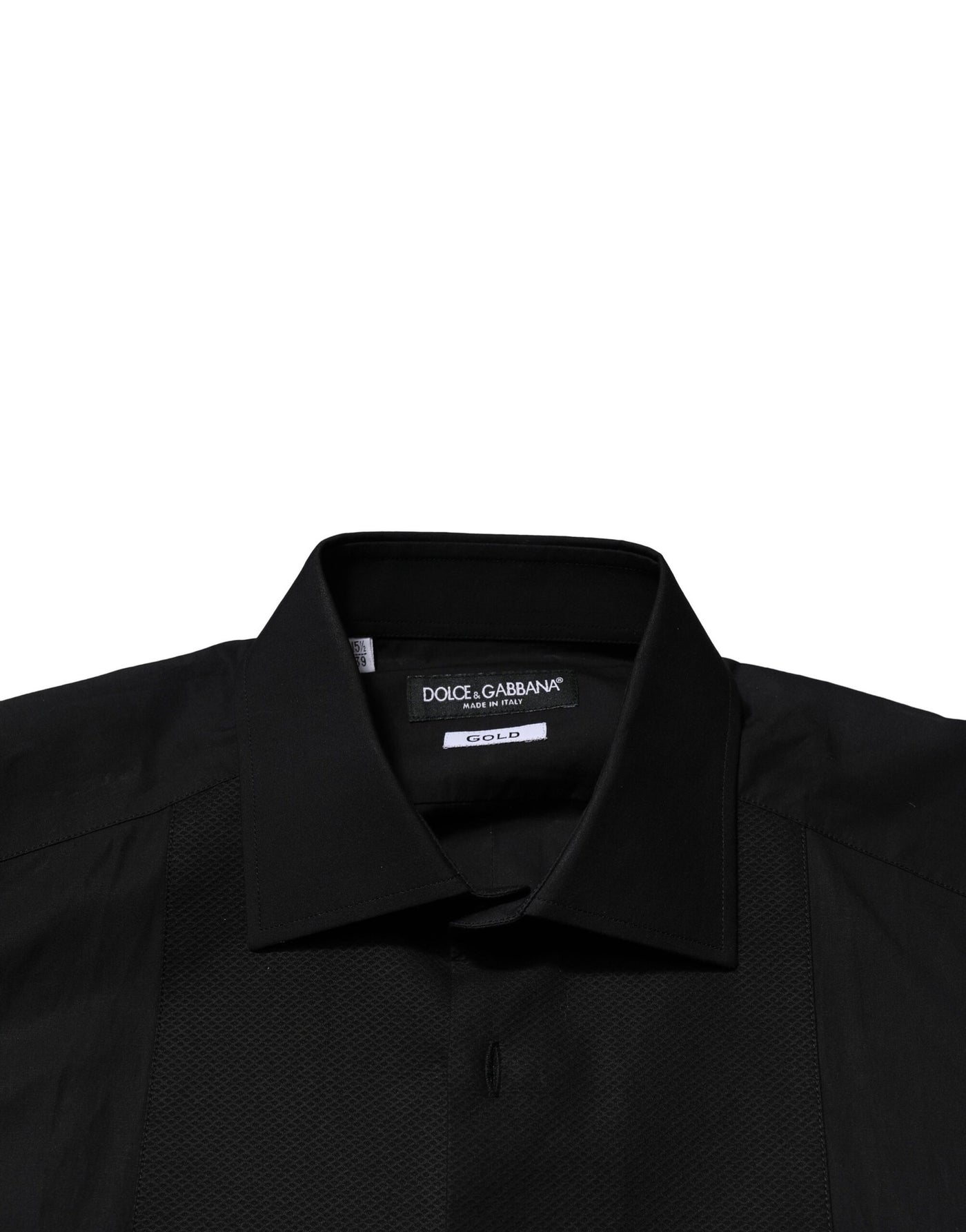 Dolce & Gabbana Schwarzes GOLD Langärmeliges Kleid Formales Hemd
