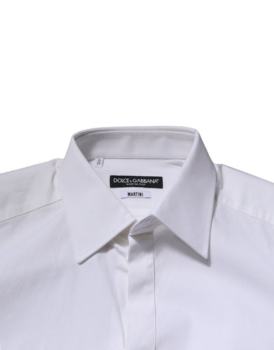 Dolce & Gabbana Weißes MARTINI Langärmeliges Kleid Formales Hemd