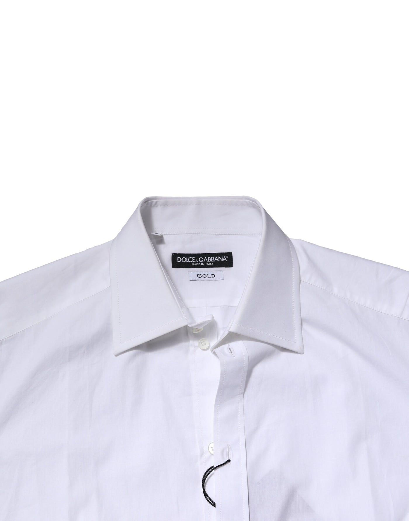Dolce & Gabbana Weißes Baumwollhemd mit langen Ärmeln GOLD Formelles Hemd