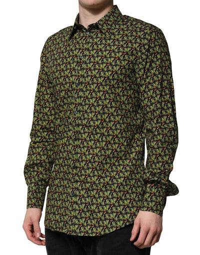 Dolce & Gabbana Multicolor Baumwolle Kaktus GOLD Herren Hemd