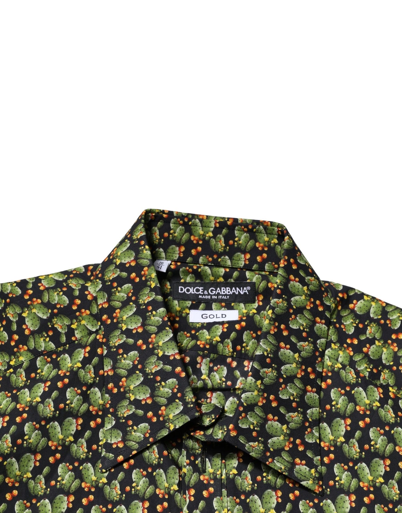 Dolce & Gabbana Multicolor Baumwolle Kaktus GOLD Herren Hemd