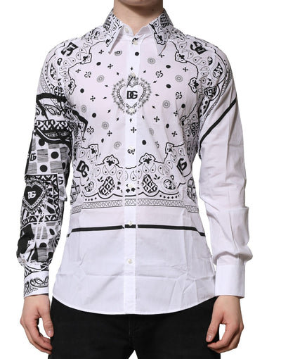 Dolce & Gabbana Weißes MARTINI Hemd mit Bandana-Druck