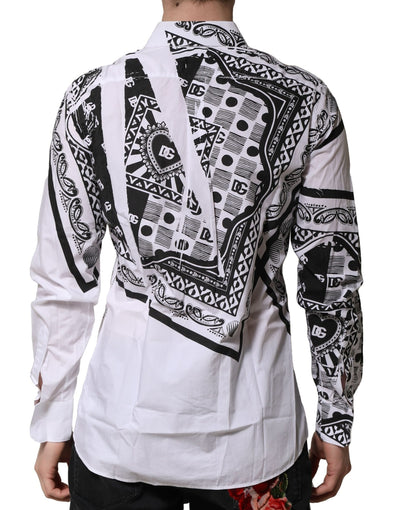 Dolce & Gabbana Weißes MARTINI Hemd mit Bandana-Druck
