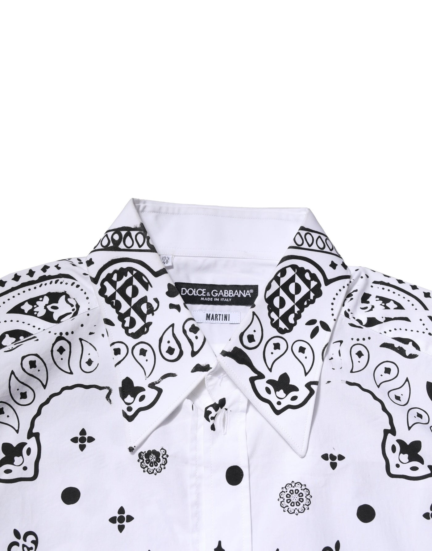 Dolce & Gabbana Weißes MARTINI Hemd mit Bandana-Druck