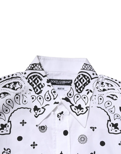 Dolce & Gabbana Weißes MARTINI Hemd mit Bandana-Druck