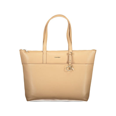 Calvin Klein Beige Polyester Frauen Handtasche
