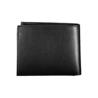 Guess Jeans Schicke schwarze Leder-Geldbörse mit zwei Fächern