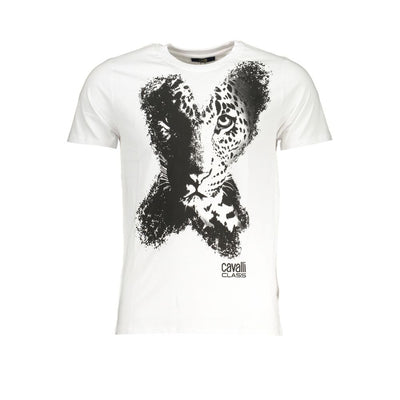 Cavalli Class T-Shirt aus weißer Baumwolle