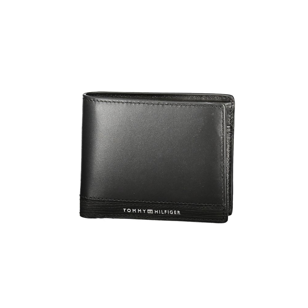 Tommy Hilfiger Schwarzes Leder Herren Portemonnaie