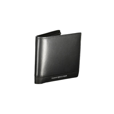 Tommy Hilfiger Schwarzes Leder Herren Portemonnaie