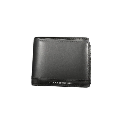 Tommy Hilfiger Schwarzes Leder Herren Portemonnaie