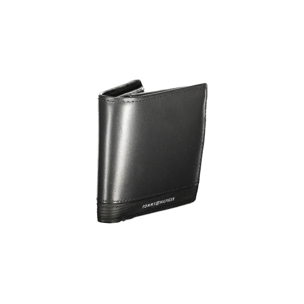 Tommy Hilfiger Schwarzes Leder Herren Portemonnaie