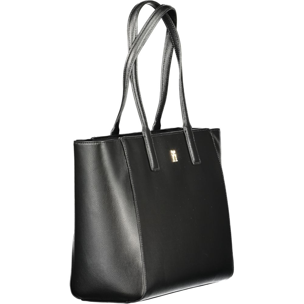 Tommy Hilfiger Schwarz Recyceltes Polyester Damen Handtasche