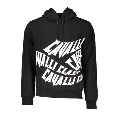 Cavalli Class Schwarzer Baumwollpullover für Männer
