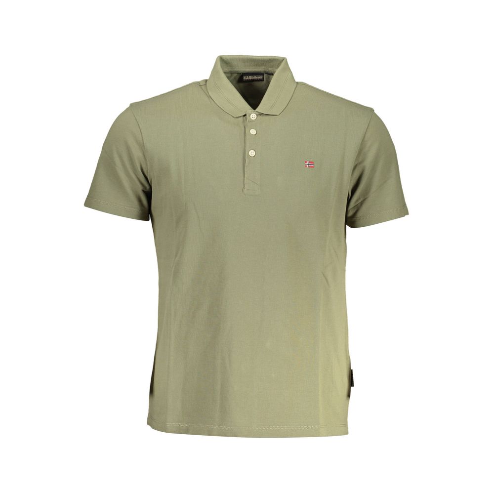 Napapijri Grünes Baumwoll-Poloshirt für Männer