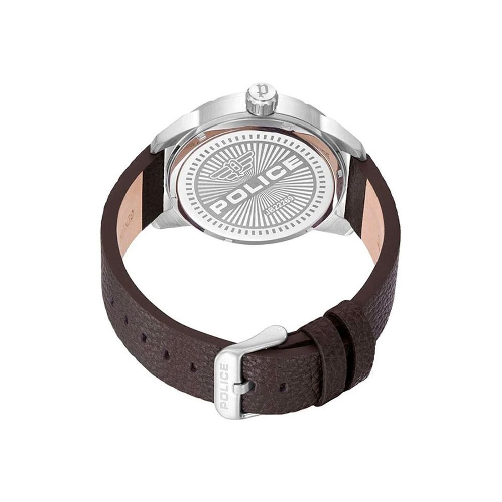 Police Braune Lederuhr