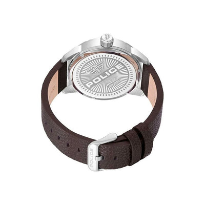 Police Braune Lederuhr