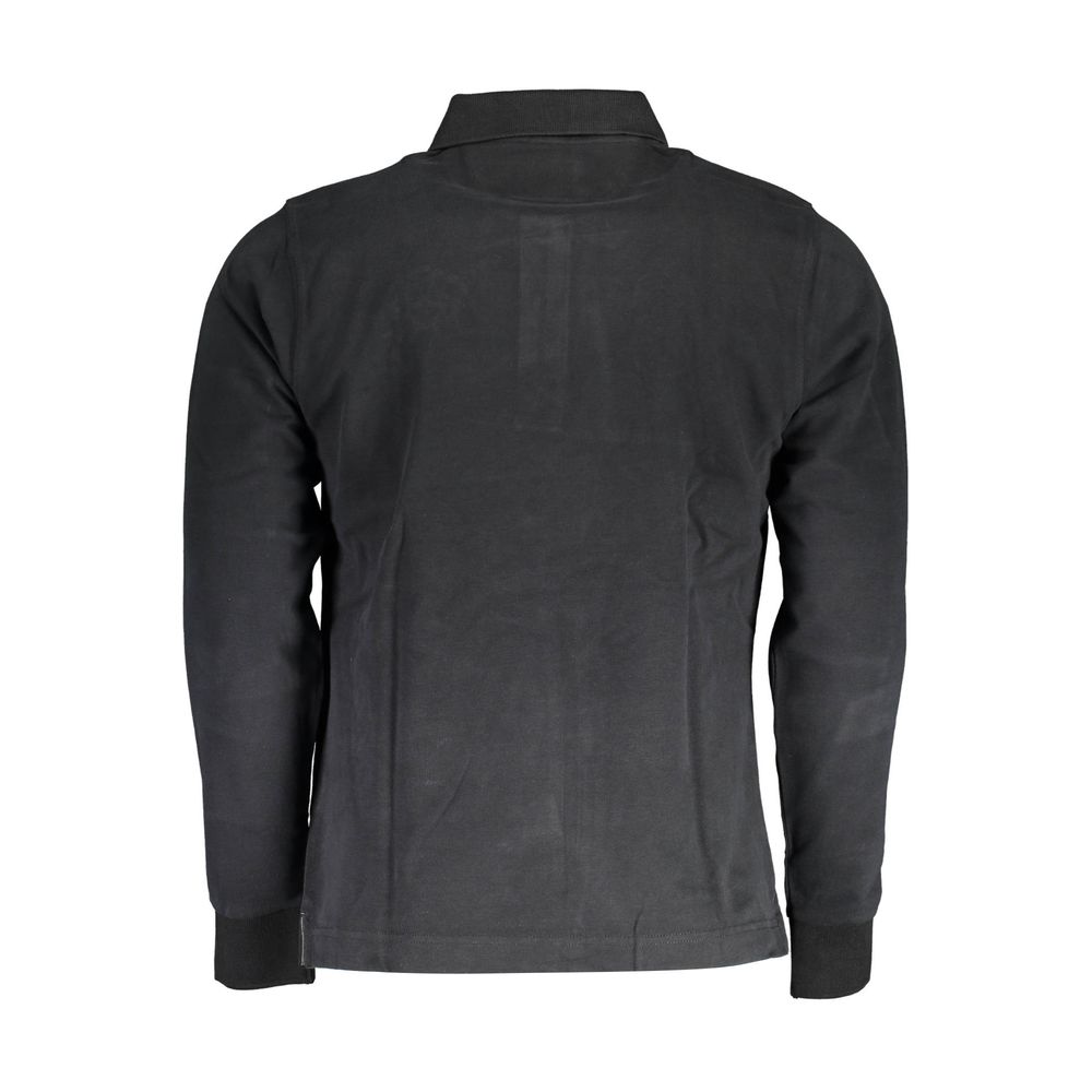 La Martina Schwarzes Baumwoll-Poloshirt für Männer