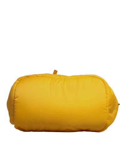 Dolce & Gabbana Gelbe Orange Nylon Logo Plaque Hand Umhängetasche
