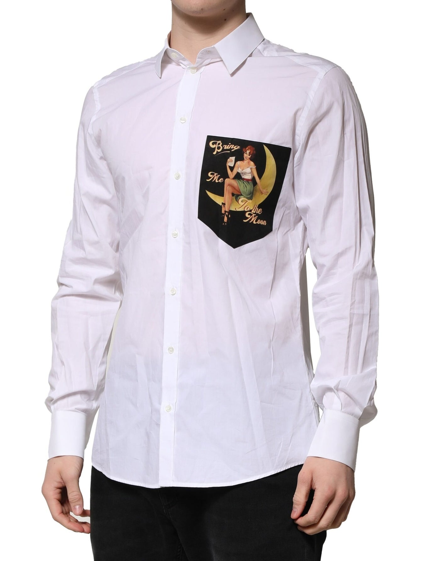 Dolce & Gabbana Weißes Langarmhemd aus Baumwolle MARTINI Formal
