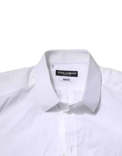 Dolce & Gabbana Weißes Langarmhemd aus Baumwolle MARTINI Formal