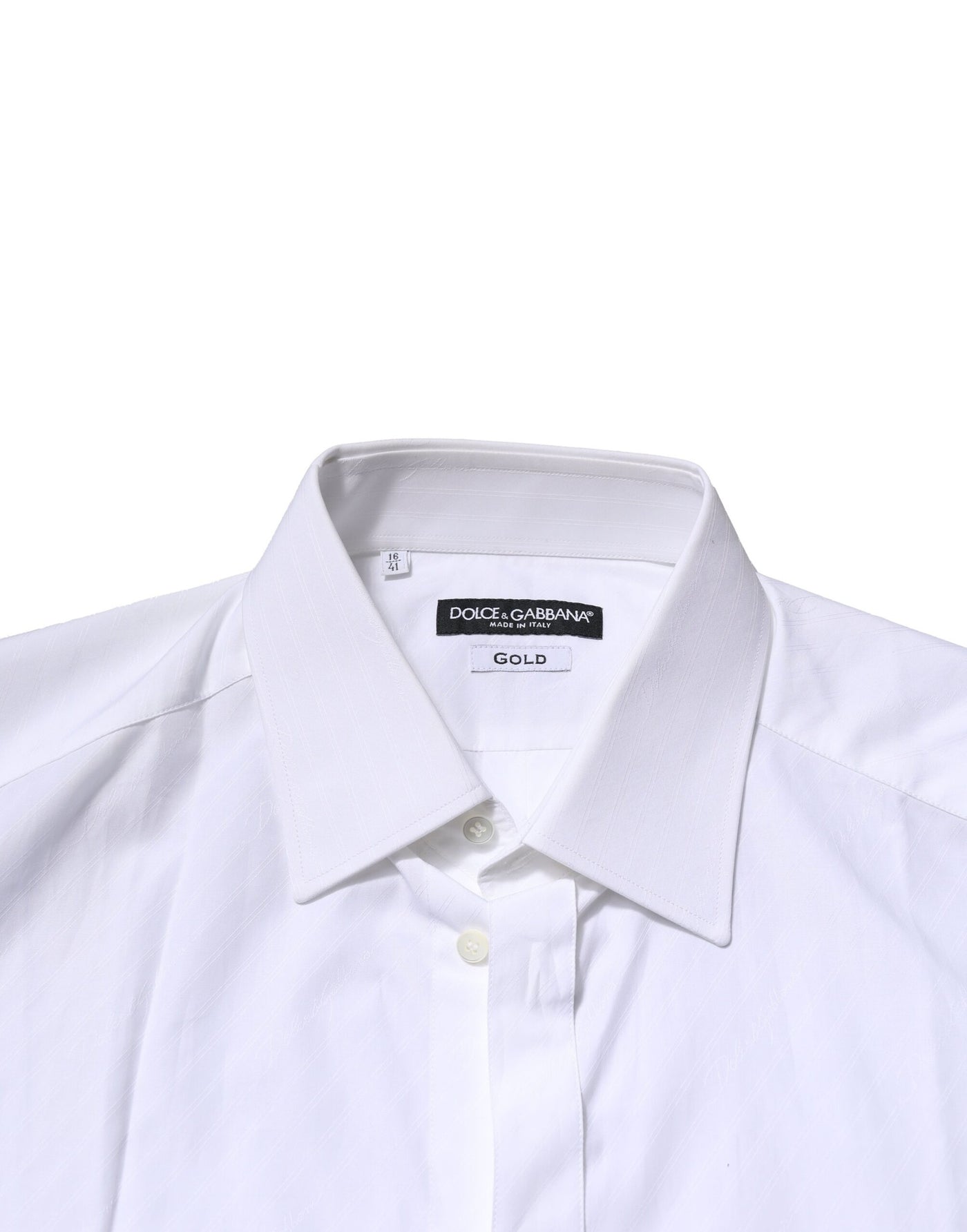 Dolce & Gabbana Weißes Baumwollhemd mit langen Ärmeln GOLD Formelles Hemd