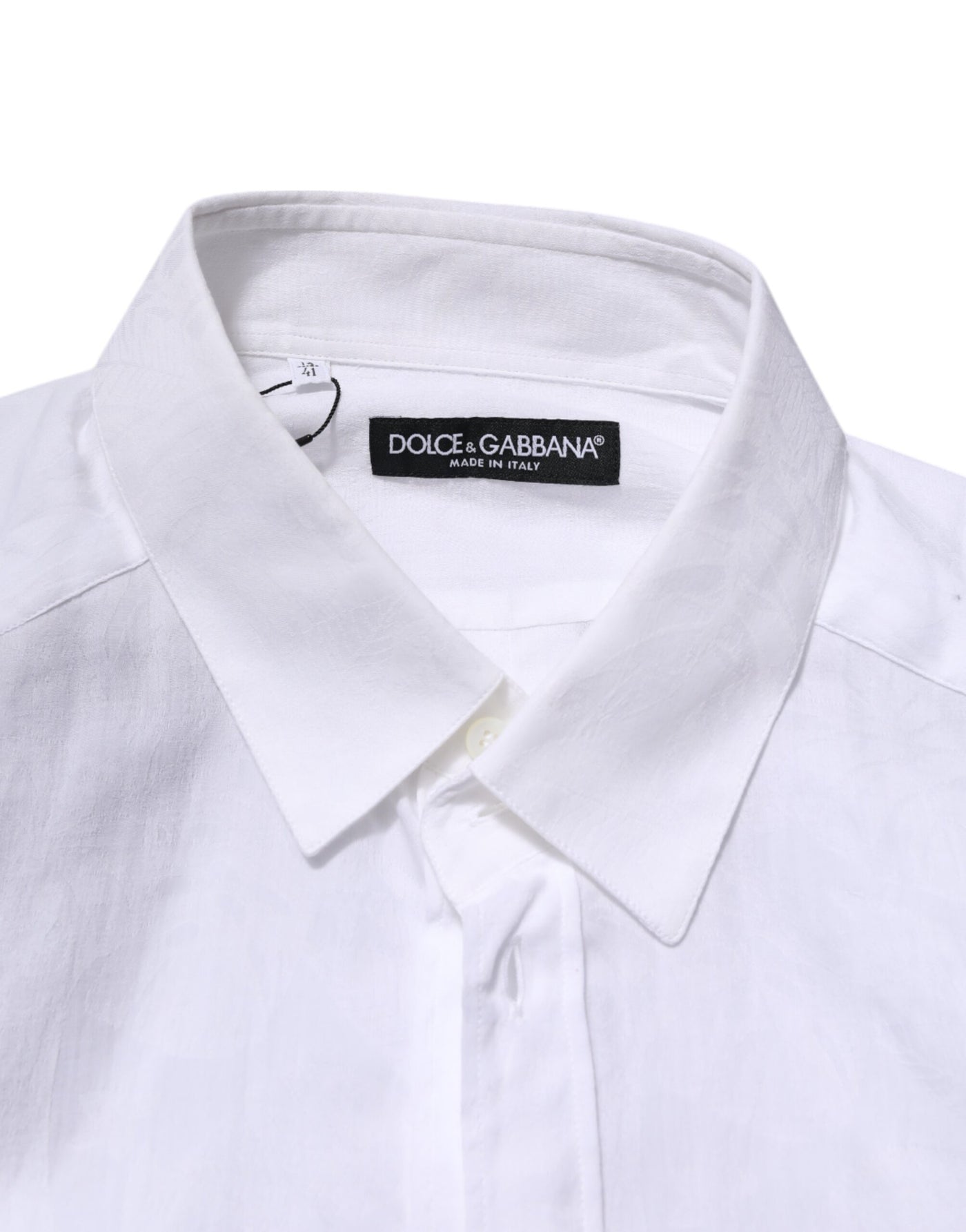Dolce & Gabbana Weißes Baumwollhemd mit langen Ärmeln und Kragen Formal