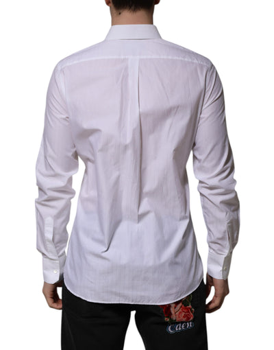 Dolce & Gabbana Weißes Langarmhemd aus Baumwolle MARTINI Formal