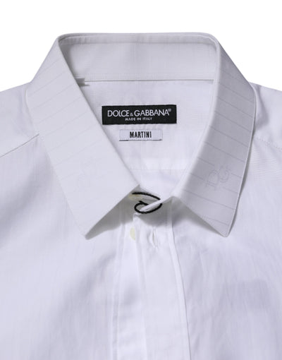 Dolce & Gabbana Weißes Langarmhemd aus Baumwolle MARTINI Formal