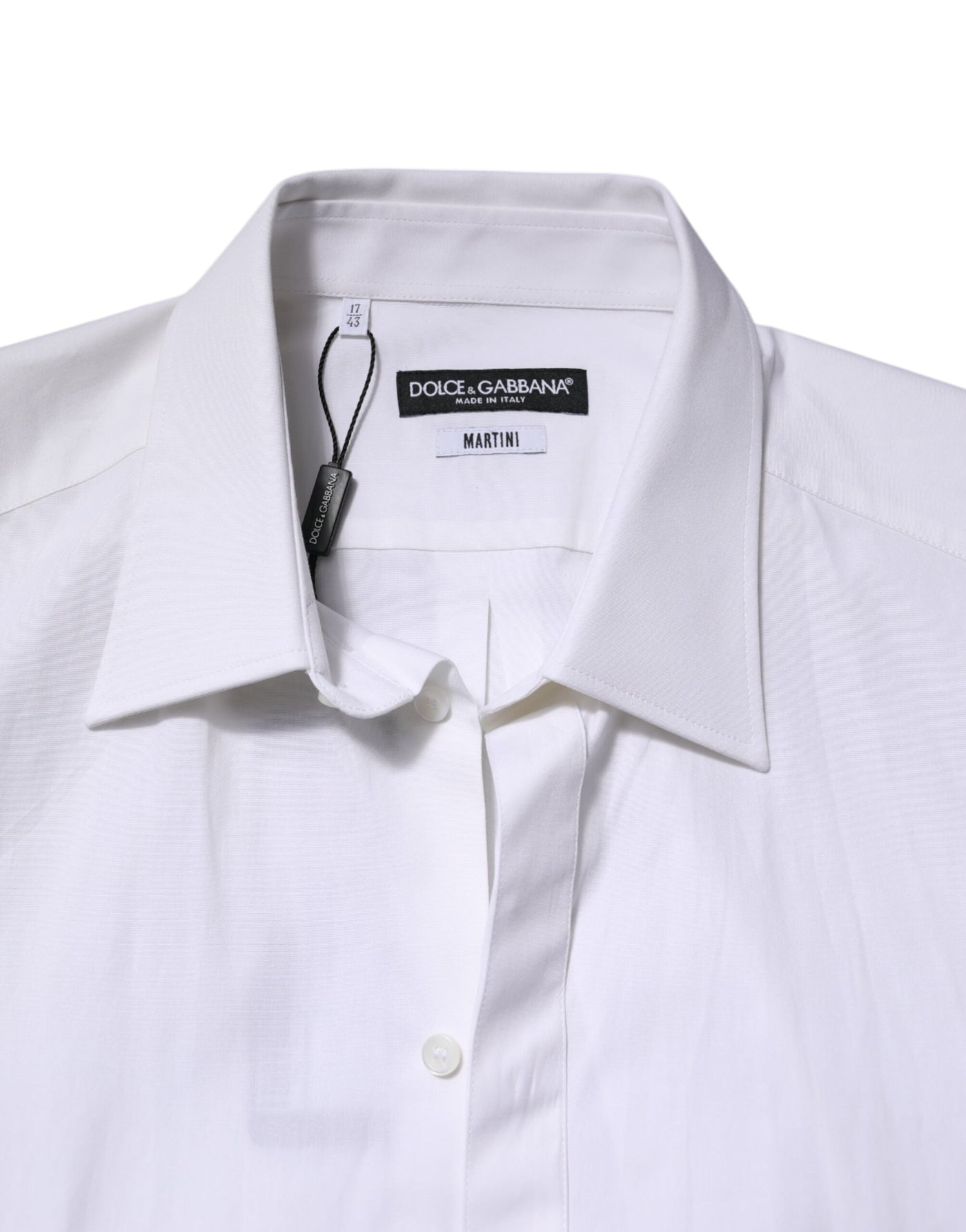 Dolce & Gabbana Weißes MARTINI Langärmeliges Kleid Formelles Hemd