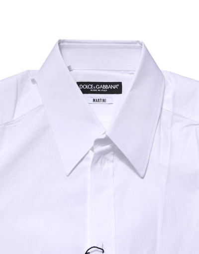 Dolce & Gabbana Weißes MARTINI Langärmeliges Kleid Formales Hemd