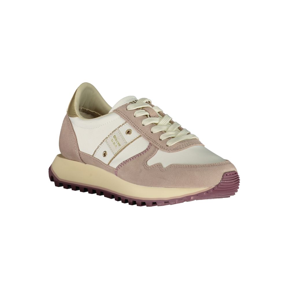 Blauer Weißer Polyester Damen Sneaker