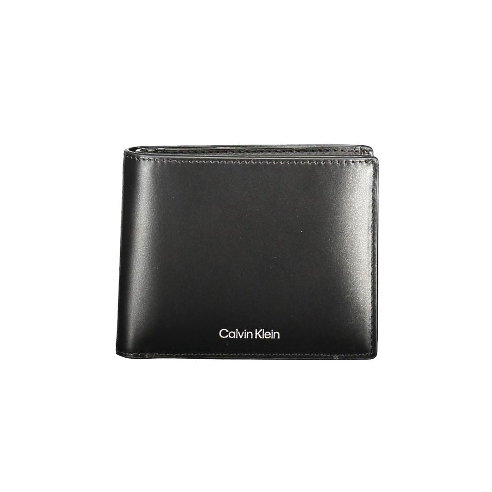 Calvin Klein Schwarzes Leder Herren Portemonnaie