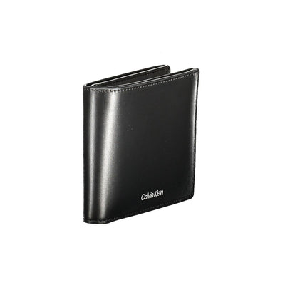 Calvin Klein Schwarzes Leder Herren Portemonnaie