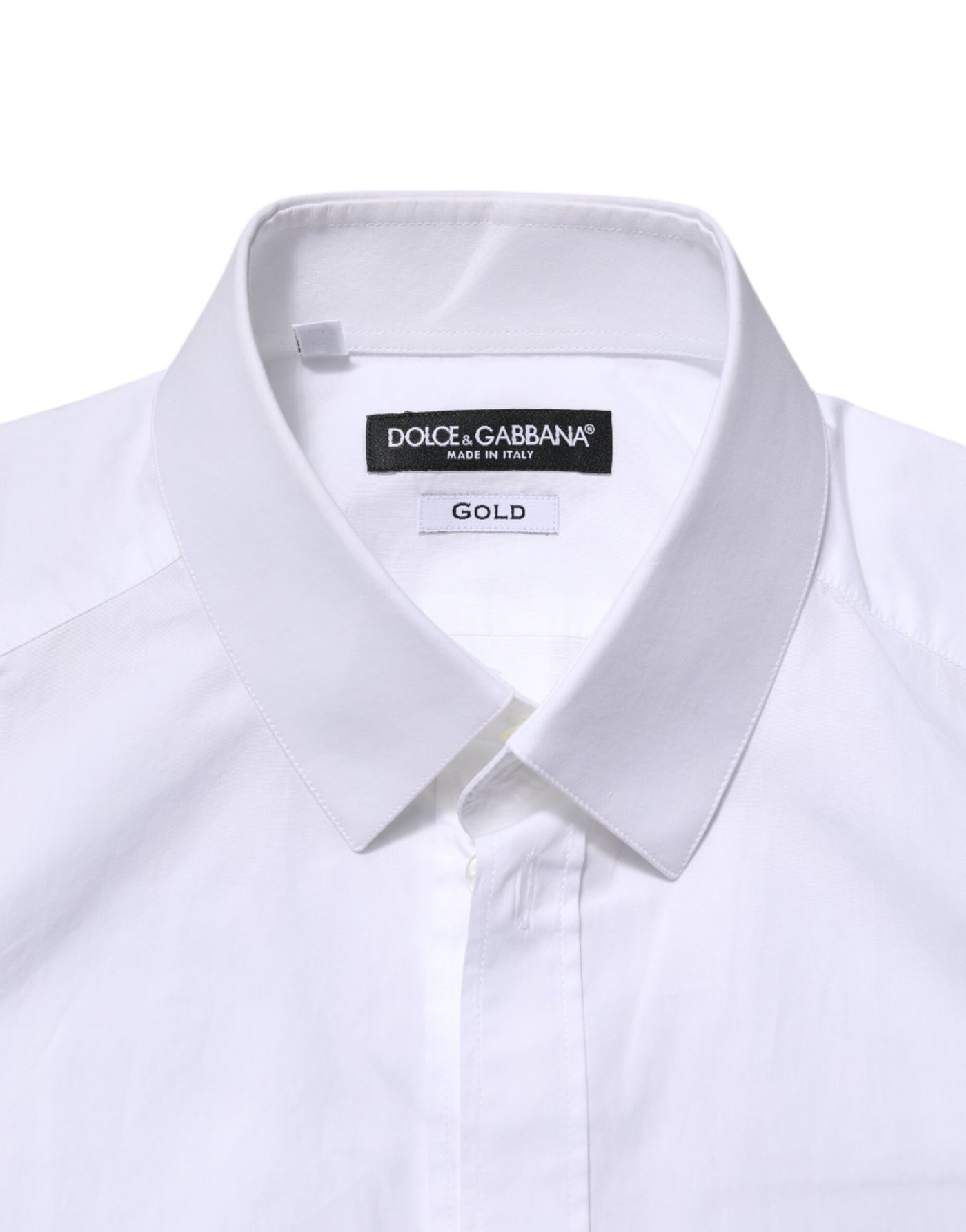 Dolce & Gabbana Weiß GOLD Langärmeliges Kleid Männer Formales Hemd