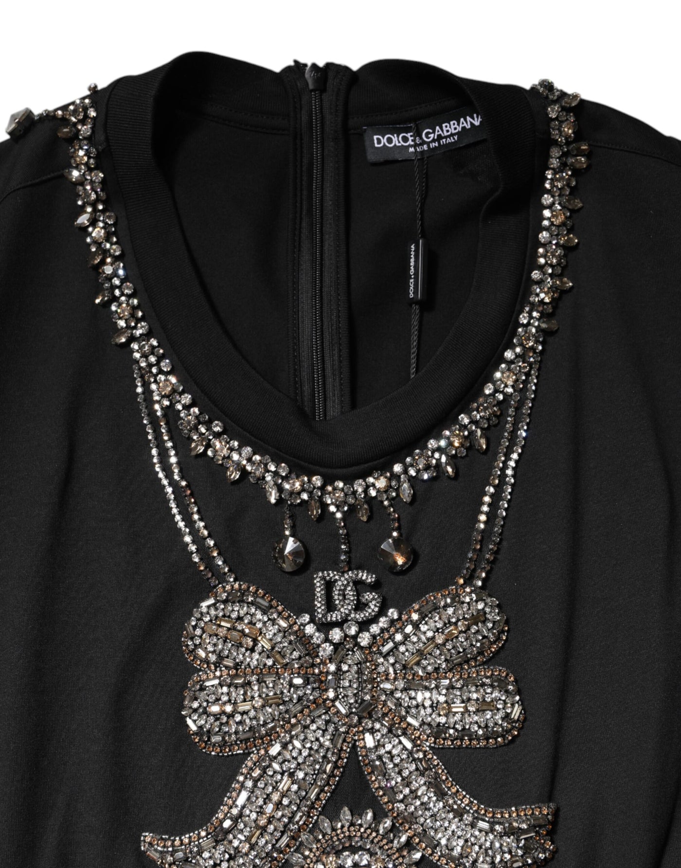 Dolce & Gabbana Schwarzes strassbesetztes Baumwoll-Tank-Top