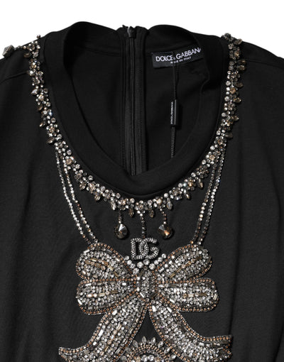 Dolce & Gabbana Schwarzes strassbesetztes Baumwoll-Tank-Top