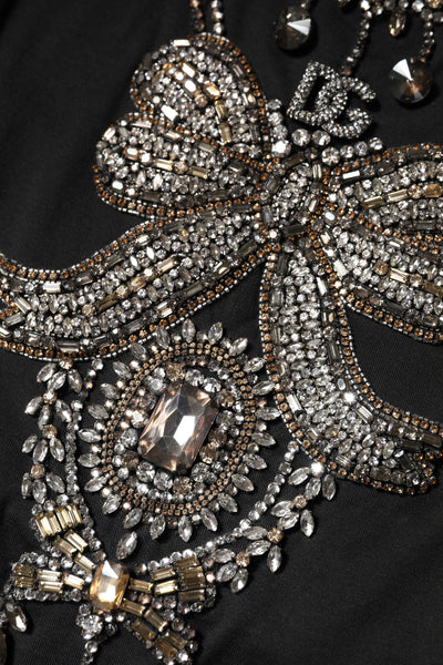 Dolce & Gabbana Schwarzes strassbesetztes Baumwoll-Tank-Top